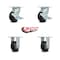 Service Caster 4 Inch Rubber on Aluminum Caster Set with Roller Bearings 2 Brakes 2 Rigid SCC SCC-30CS420-RAR-TLB-2-R420-2 - alternate 7